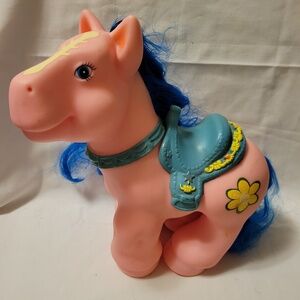Vintage 1980s Coleco Cabbage Patch Kids Show Pony Pink Body Blue Hair & Saddle